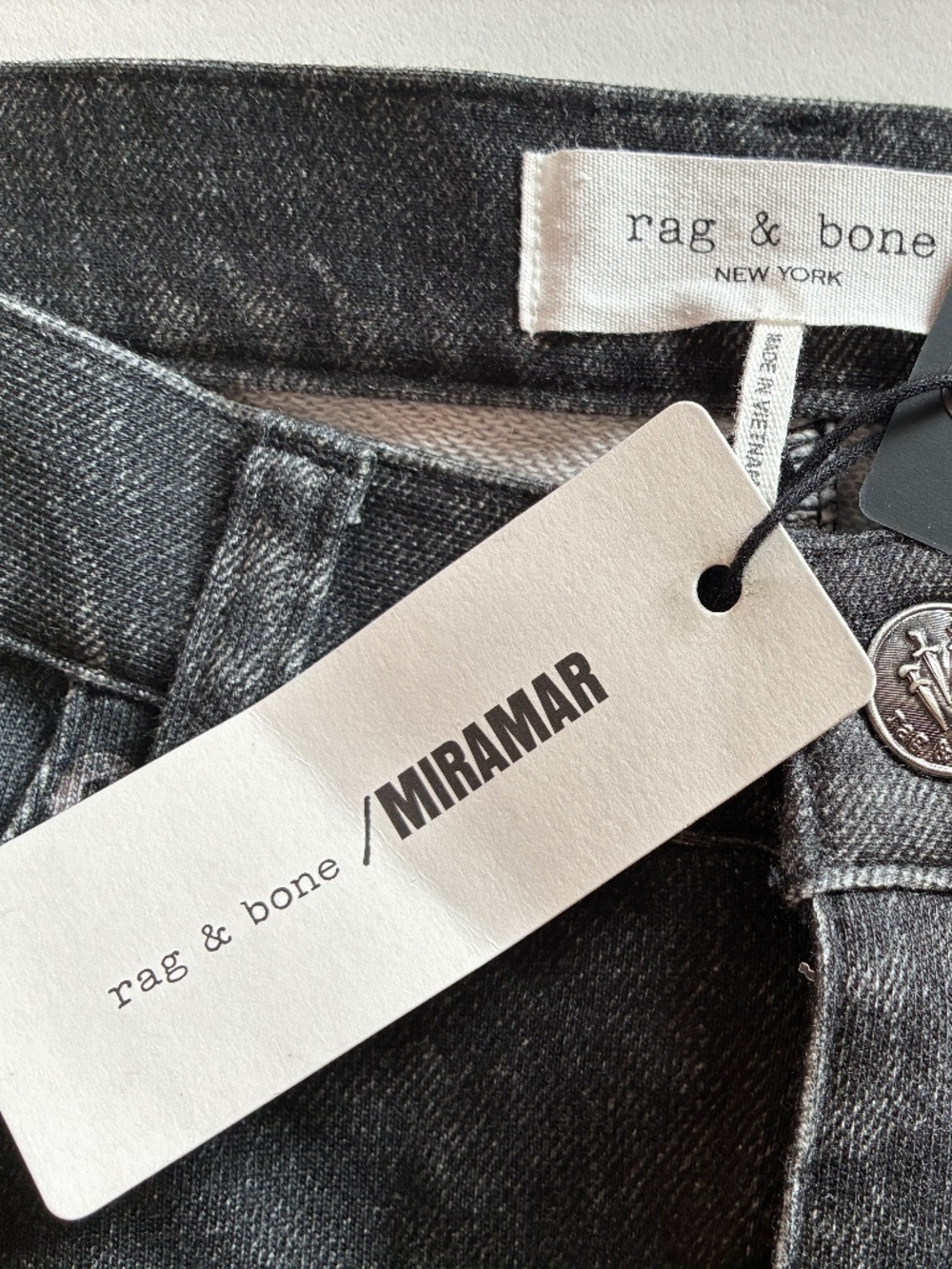 Rag & Bone Miramar Andi Wide Leg French Terry Sweatpant Jeans 27 Faded Black - Picture 11 of 12